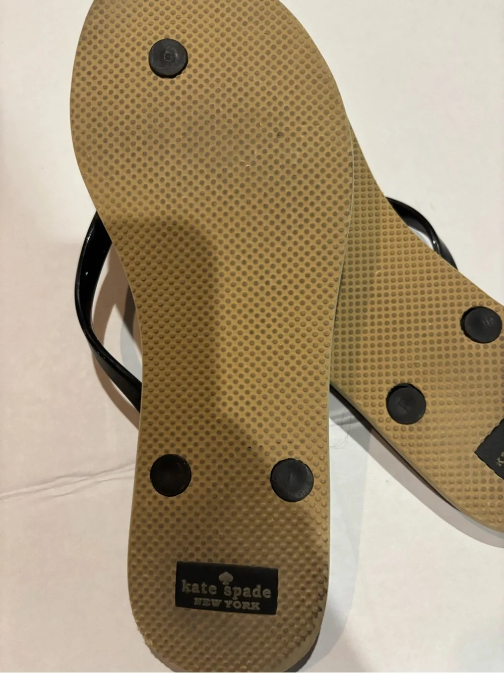 kate spade Leopard Print Jelly Flip Sandals in Black and Olive